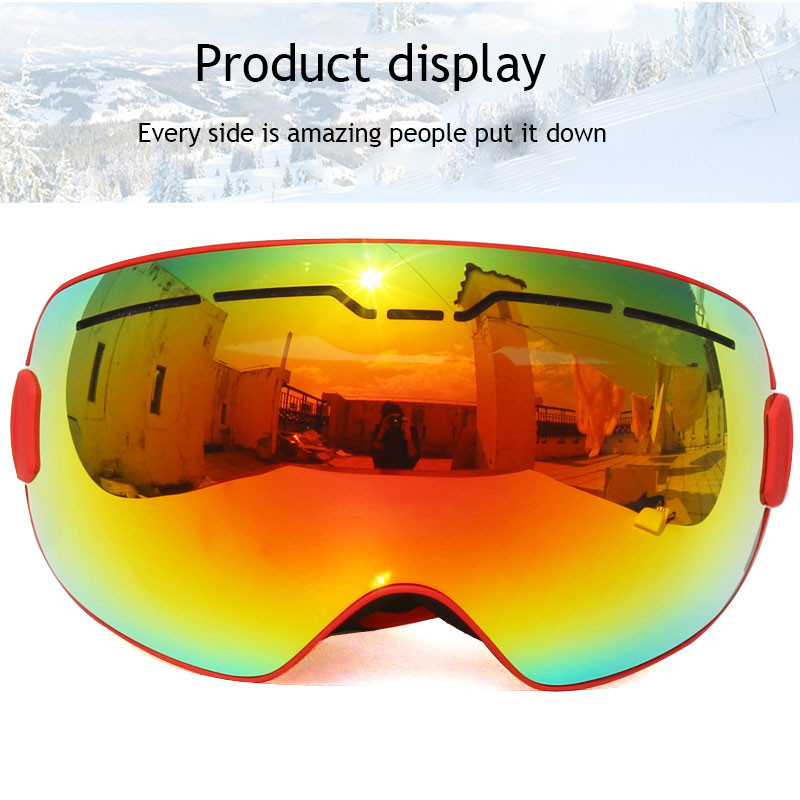 UV400 Cadru mare Straturi duble Ochelari de schi anti-aburire Lentile Mască de schi Ochelari Schi Zăpadă Snowboard Ochelari Ochelari cu oglindă pentru bărbați