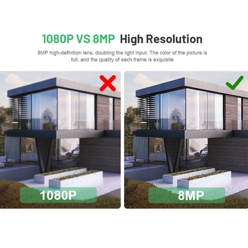 4K 8MP Wifi nadzorna kamera Vanjska sigurnosna zaštita Kućna vodootporna vanjska Wifi kamera CCTV IP web kamera Automatsko praćenje