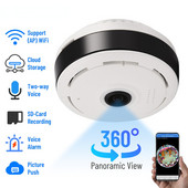 Cameră de rețea 1080P, panoramă cu unghi larg de 360 de grade, ochi de pește, monitorizare IP WiFi, 3MP/5MP, vedere pe timp de noapte, televiziune cu circuit închis