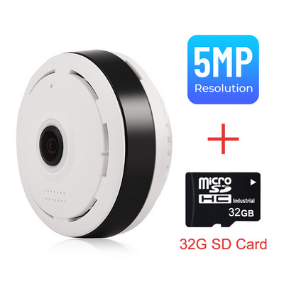 Cameră de rețea 1080P, panoramă cu unghi larg de 360 de grade, ochi de pește, monitorizare IP WiFi, 3MP/5MP, vedere pe timp de noapte, televiziune cu circuit închis