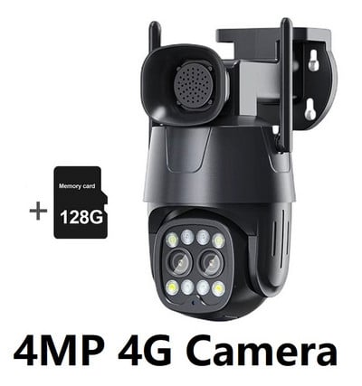 4G SIM-kaardi IP-kaamera välistingimustes PTZ HD 4MP 8MP 4K kahe objektiiviga 3,6-8 mm inimese automaatne jälgimine 10x digitaalse suumiga 4G kaamera Camhi