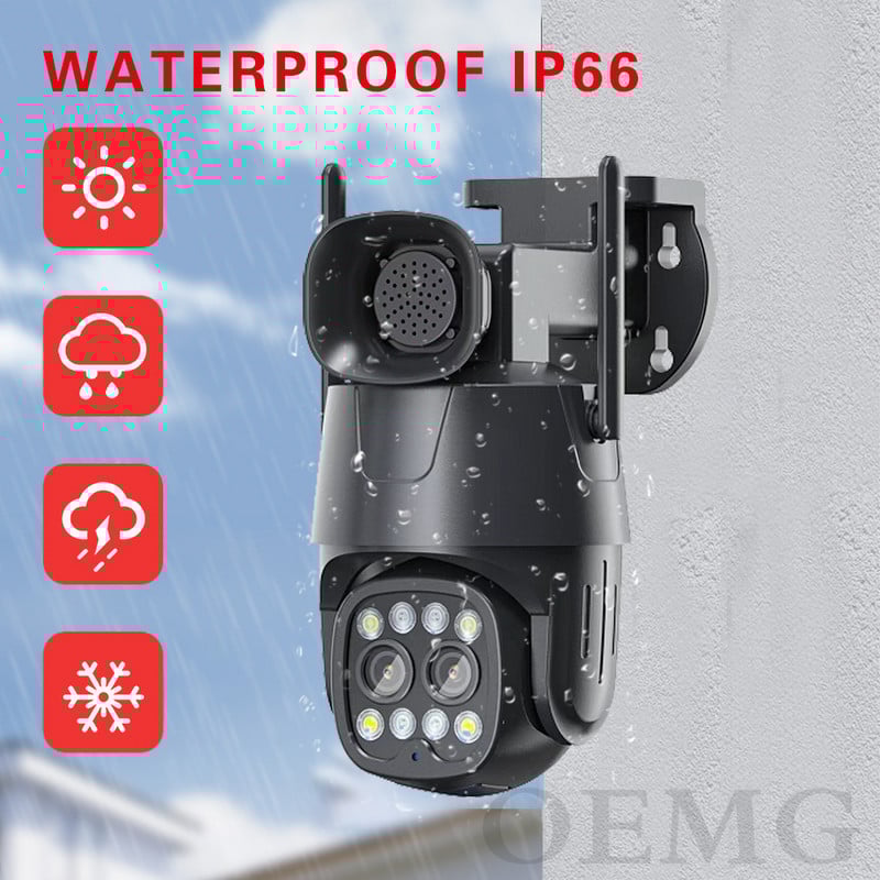 4G SIM-kaardi IP-kaamera välistingimustes PTZ HD 4MP 8MP 4K kahe objektiiviga 3,6-8 mm inimese automaatne jälgimine 10x digitaalse suumiga 4G kaamera Camhi