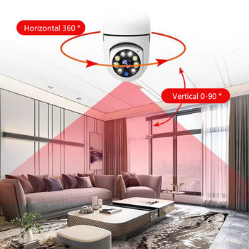 Κάμερα επιτήρησης 5G Bulb Night Vision Full Color Automatic Tracking Human Zoom Οθόνη ασφαλείας εσωτερικού χώρου Κάμερα Wi-Fi
