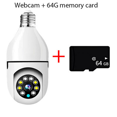 Cameră de supraveghere cu bec 5G, vedere nocturnă, color, urmărire umană automată, zoom, monitor de securitate pentru interior, cameră Wifi