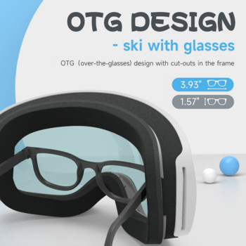 Ски очила Детски ски очила Деца 3-14 години Момчета Момичета 100% OTG UV защита Против мъгла Съвместима каска за ски на открито