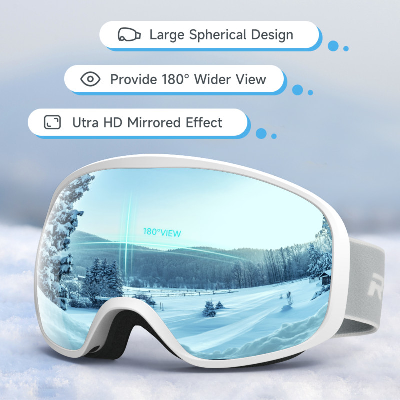 Skijaške naočale Dječje skijaške naočale Djeca 3-14 godina Dječaci Djevojčice 100% OTG UV zaštita Kompatibilna kaciga protiv magljenja za skijanje na otvorenom