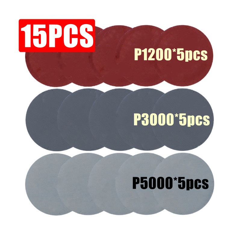 Discuri de șmirghel de 3 inch, 75 mm, tampon de lustruit Seturi de hârtie de șlefuit pentru repararea farurilor, repararea farurilor.
