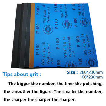 6 ΤΕΜ. Wet Dry Sandpaper 180-1200 Grit Assorted Leasive Paper Sheets Στίλβωση Τρίψιμο Ξύλο Φινίρισμα επίπλων Εργαλείο βαφής αυτοκινήτου