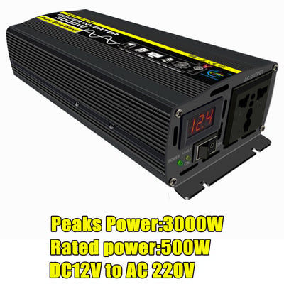 Peak 3000W čisti sinusni inverter 12V 220V adapter za pretvarač struje 12V ~ 220V 3000W kućni solarni inverter za kamione na otvorenom