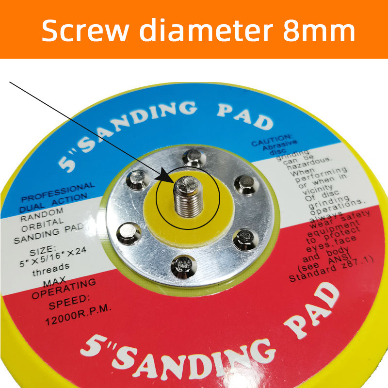 Pneumatski pladanj za suhu brusilicu 5 inča Brusilica sa 6 rupa Pribor za brusnu glavu Automatski kit Stroj za brusni papir Ljepljivi disk