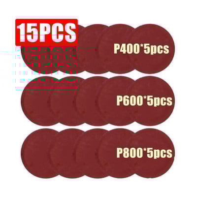 15 τμχ Γυαλόχαρτο 6 ιντσών 150 χιλιοστών 60-5000 Δίσκοι λείανσης από χαρτί Γυαλόχαρτο με βρόχο γάντζου Γυαλόχαρτο Στρογγυλό Δίσκο Φύλλο άμμου