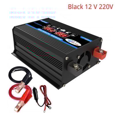 4000W автомобилен инвертор на захранване LED дисплей за напрежение 12V към AC 220V 110V двоен USB преобразувател Адаптер Модифициран автомобилен инвертор на синусоида