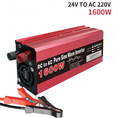 Invertor 3000W 2200W Volți Undă sinusoidală pură 12V/24V la AC110V 220V Transformator Electrocasnic Convertor de energie solară Invertoare auto