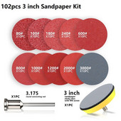 52/102 komada komplet diskova za brusni papir 1 2 3 inča kotačić za poliranje s abrazivnom pločom za poliranje za rotacijsku brusilicu Brusni papir