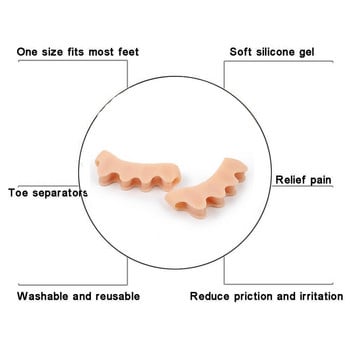 4 бр. Защитен протектор за пръстите на краката Силиконов коректор за бунион Материал Мек гел Преса за изправяне Разделители Носилки Инструмент за грижа Разделител