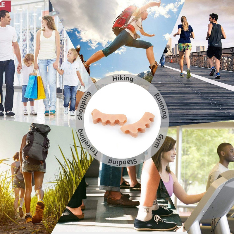 Zaštitni štitnik za nožne prste od 4 komada Silikonski korektor za čukljeve Materijal Mekani gel Ispravljač Odstojnici Nosiljka Alat za njegu Separator