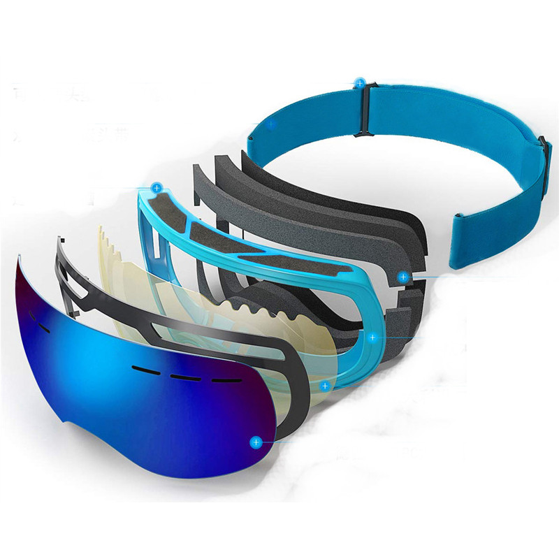 Páramentes síszemüvegek Téli kültéri UV védelem Síelés Szemüvegek Sport Szélálló Snowboard Motorosszán Férfi Női Szemüvegek Színes