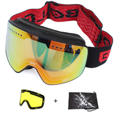 Ochelari de schi cu lentile magnetice lentile polarizate dublu strat Ochelari de schi anti-aburi UV400 pentru snowboard barbati femei ochelari de schi Ochelari