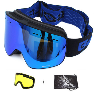 Ochelari de schi cu lentile magnetice lentile polarizate dublu strat Ochelari de schi anti-aburi UV400 pentru snowboard barbati femei ochelari de schi Ochelari