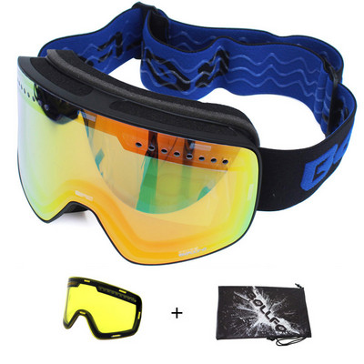 Ochelari de schi cu lentile magnetice lentile polarizate dublu strat Ochelari de schi anti-aburi UV400 pentru snowboard barbati femei ochelari de schi Ochelari