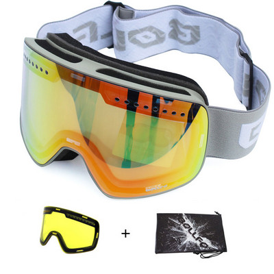 Ochelari de schi cu lentile magnetice lentile polarizate dublu strat Ochelari de schi anti-aburi UV400 pentru snowboard barbati femei ochelari de schi Ochelari