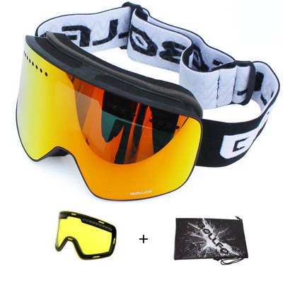 Ochelari de schi cu lentile magnetice lentile polarizate dublu strat Ochelari de schi anti-aburi UV400 pentru snowboard barbati femei ochelari de schi Ochelari