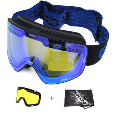 Ochelari de schi cu lentile magnetice lentile polarizate dublu strat Ochelari de schi anti-aburi UV400 pentru snowboard barbati femei ochelari de schi Ochelari