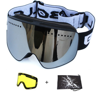 Ochelari de schi cu lentile magnetice lentile polarizate dublu strat Ochelari de schi anti-aburi UV400 pentru snowboard barbati femei ochelari de schi Ochelari