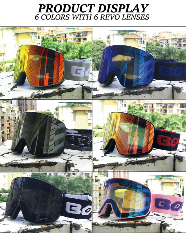 Ochelari de schi cu lentile magnetice lentile polarizate dublu strat Ochelari de schi anti-aburi UV400 pentru snowboard barbati femei ochelari de schi Ochelari