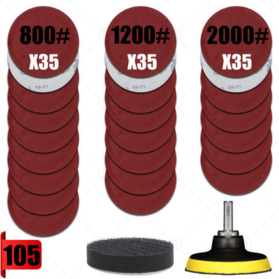 105/80 TK liivapaber lihvimiskettad ümmargused flokeerivad liivapaber lihvimisveski poleerimine 3 tolli 800 1200 1500 2000 3000 5000 tera