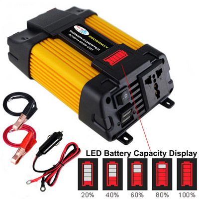 4000 W/6000 W autós inverter LED feszültség kapacitás kijelző transzformátor átalakító 12 V - 110 V/ 220 V autó inverter autó elektronika