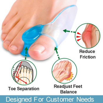 Νέο 2τμχ Big Toe Separator Bone Corrector Straightener Gel Silicone Foot Fingers Protector Bunion Adjuster Feet Massager