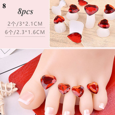 8 buc. Separator pentru degetul mare din silicon DIY Nail Art Instrumente de îngrijire a picioarelor Pedichiură Separato Protector confortabil pentru degetul de la picioare
