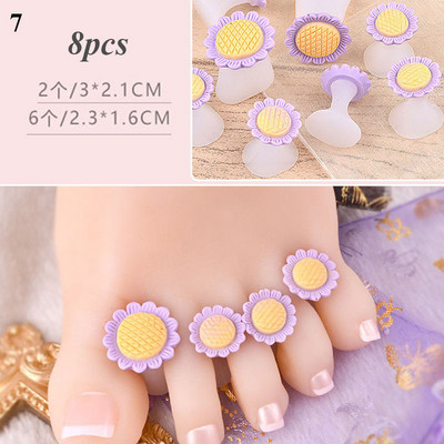 8 buc. Separator pentru degetul mare din silicon DIY Nail Art Instrumente de îngrijire a picioarelor Pedichiură Separato Protector confortabil pentru degetul de la picioare