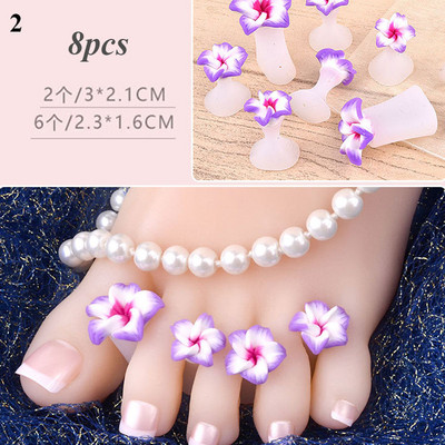 8 buc. Separator pentru degetul mare din silicon DIY Nail Art Instrumente de îngrijire a picioarelor Pedichiură Separato Protector confortabil pentru degetul de la picioare