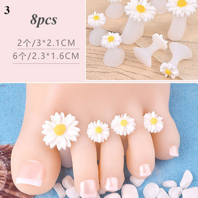 8 buc. Separator pentru degetul mare din silicon DIY Nail Art Instrumente de îngrijire a picioarelor Pedichiură Separato Protector confortabil pentru degetul de la picioare