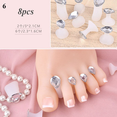 8 buc. Separator pentru degetul mare din silicon DIY Nail Art Instrumente de îngrijire a picioarelor Pedichiură Separato Protector confortabil pentru degetul de la picioare