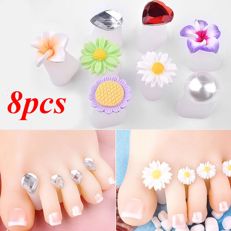 8 buc. Separator pentru degetul mare din silicon DIY Nail Art Instrumente de îngrijire a picioarelor Pedichiură Separato Protector confortabil pentru degetul de la picioare