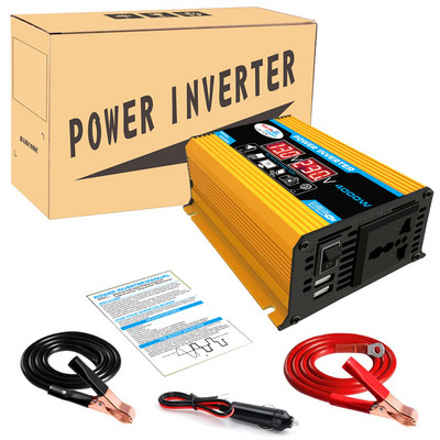 Convertor invertor de putere auto 4000W 12V la 220V/110V Adaptor pentru încărcător invertor LED Transformator de tensiune USB dublu Undă sinusoidală modificată