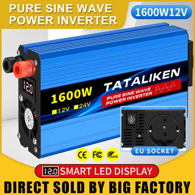 Invertor de putere DC12V la AC220V 4500W/5000W Transfer de tensiune Convertor Adaptor de încărcare mașină Putere mare cu LED