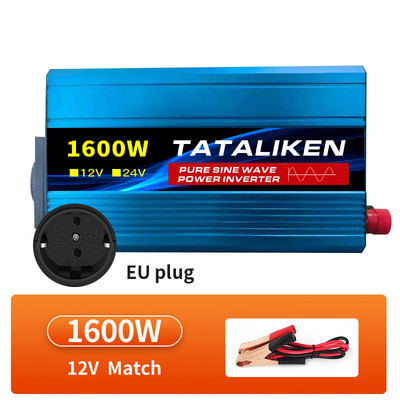 Menič napätia DC12V na AC220V 4500W/5000W, nabíjací adaptér do auta s vysokým výkonom a LED diódou
