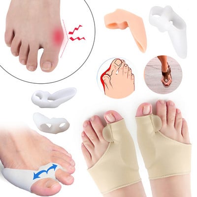 Branțuri cu gel siliconic Separator degete Degetul mare Valgus Protector ortopedic pentru picior Ajustare pentru bunion Guard Hallux Valgus Pernă de îngrijire a picioarelor