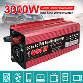 Invertor cu undă sinusoidală pură 12V/24V DC la AC 220V Convertor de tensiune pentru mașină Invertor solar pentru camion RV 1000W/1600W/2200W/3000W