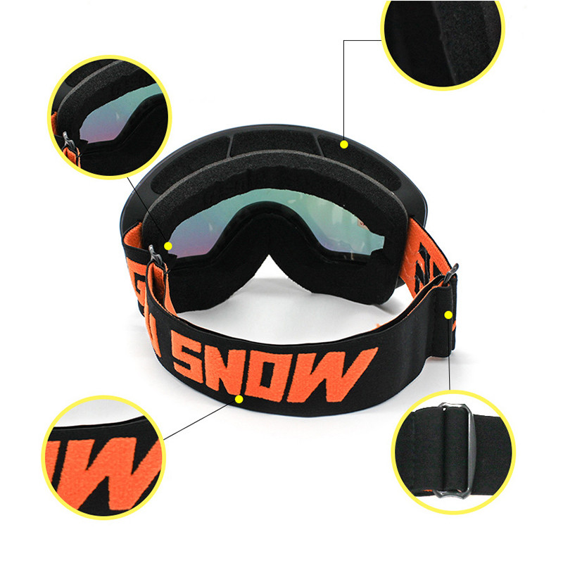 Ochelari de schi pentru iarnă pentru copii Ochelari de snowboard cu două straturi anti-aburire Echipament pentru miopie în aer liber Ochelari de sport pentru copii anti-UV400