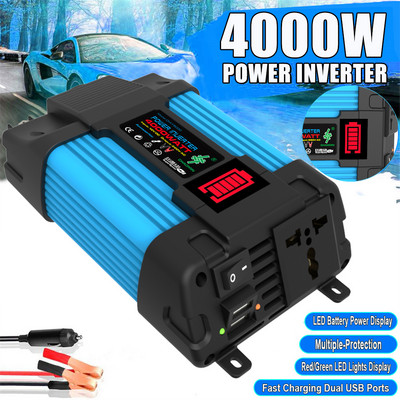 Pretvarač napona u automobilu 12V na 110/220V 6000W Inverter snage u automobilu Pretvarač čistog sinusnog vala Auto transformator Foy Car