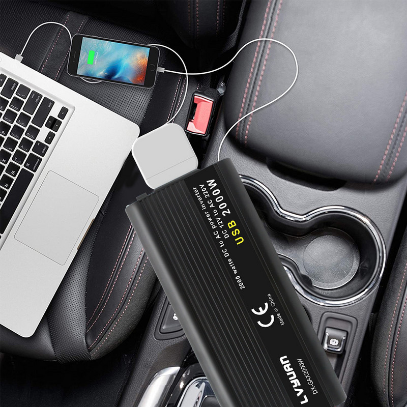 Pretvarač napajanja DC 12V u AC 220V 1500W Pretvarač USB univerzalni utikač LED zaslon Webasto 12 V Auto Inverzor Transformator Solarni