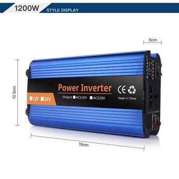 4000W инвертор с чиста синусоида Автомобилен слънчев инвертор 12V/24V към 220V DC към AC адаптер за преобразуване на напрежение Автомобилно захранване
