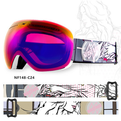 Sport Munte Femei Ochelari de zăpadă Iarnă Anti-aburire Femei Bărbați Ochelari de schi Outdoor Femei Ochelari de snowboard Ochelari de soare cu motor