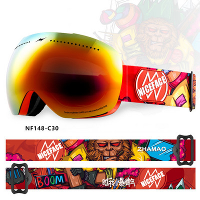 Sport Munte Femei Ochelari de zăpadă Iarnă Anti-aburire Femei Bărbați Ochelari de schi Outdoor Femei Ochelari de snowboard Ochelari de soare cu motor