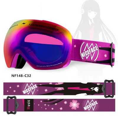 Sport Munte Femei Ochelari de zăpadă Iarnă Anti-aburire Femei Bărbați Ochelari de schi Outdoor Femei Ochelari de snowboard Ochelari de soare cu motor